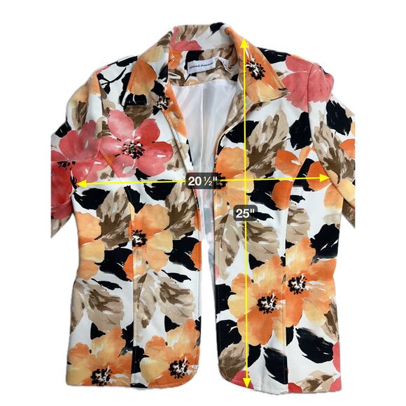NWT Alfred Dunner Peach Tropical Floral Blazer Suit Jacket Womens Size 8 Career - Picture 11 of 11